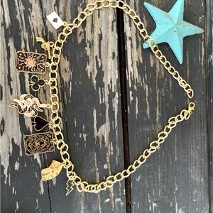 Gold chain charm necklace!
